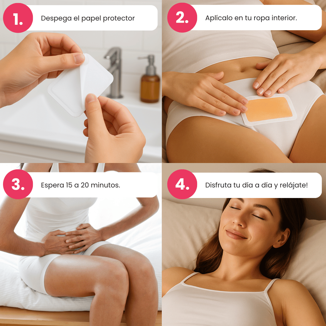 ¡NO MÁS DOLOR MENSTRUAL! Pack 8 Parches Alivia Cólicos