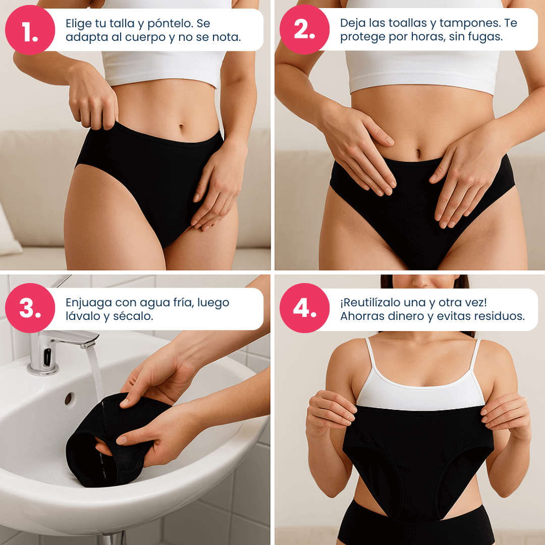 ¡Siéntete Segura Siempre! CALZÓN MENSTRUAL REUTILIZABLE™️ Pack 2x1