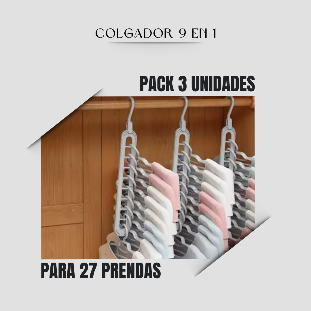 ORGANIZA TU CLOSET FÁCIL Y RÁPIDO (PACK 3 COLGADORES)