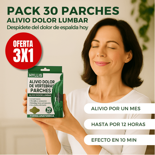 PACK MENSUAL 30 PARCHES · Alivio lumbar todo el mes!