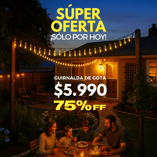 SÚPER OFERTA GUIRNALDA DE GOTA CON 75% OFF!