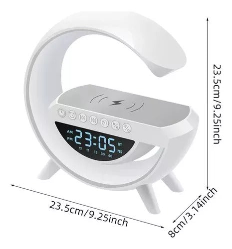 LAMPARA RELOJ ALTAVOCES Y CARGADOR