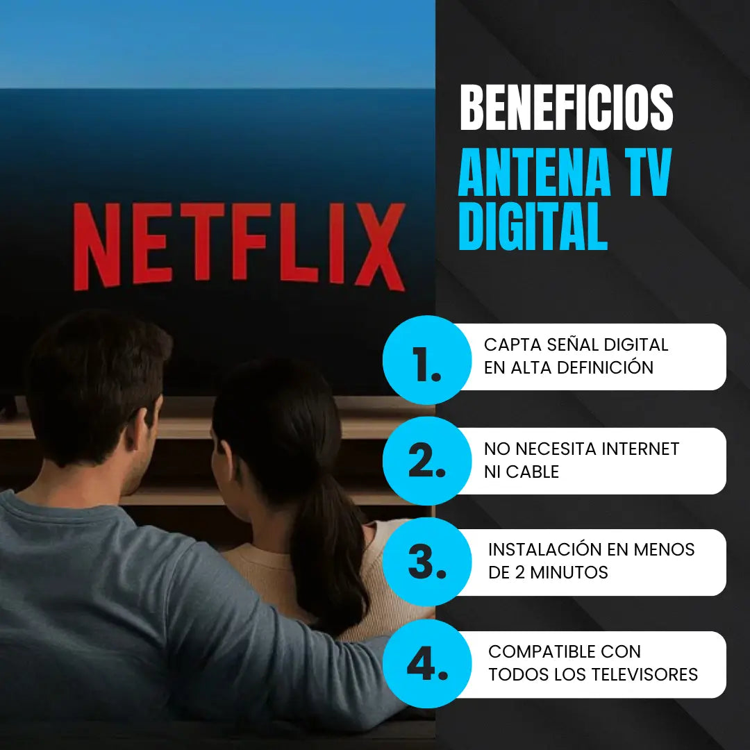 Antena TV Digital™ · Señal Estable 4K · Nunca Más Sin Señal