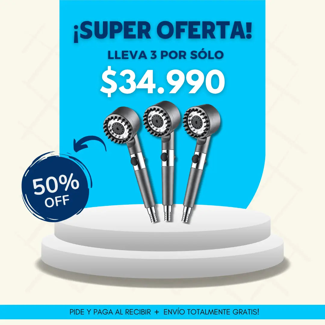 Ducha RelaxPress™ · Masaje Full Presión · El Relajo que tu cuerpo merece