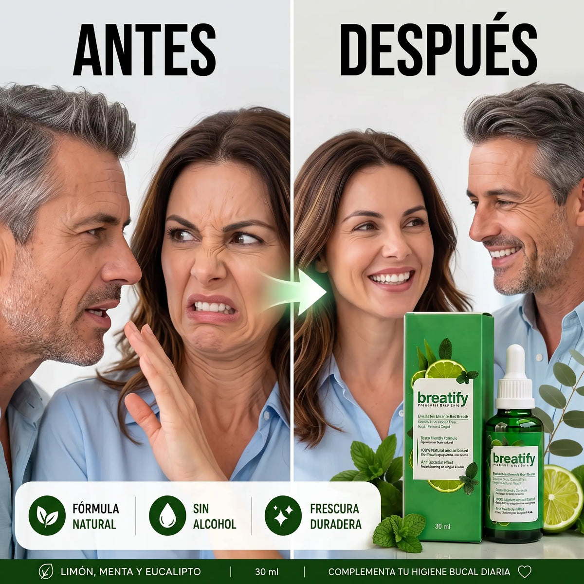 BreatifyPRO™ · Gotas para el mal aliento · Ríe sin vergüenza