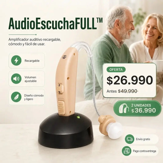AudioEscucha FULL™ · Amplificador de Sonido Recargable