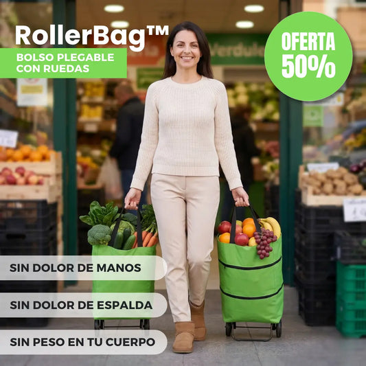 RollerBag™ · Bolso Plegable Con Ruedas · Sin Peso, Sin Dolor