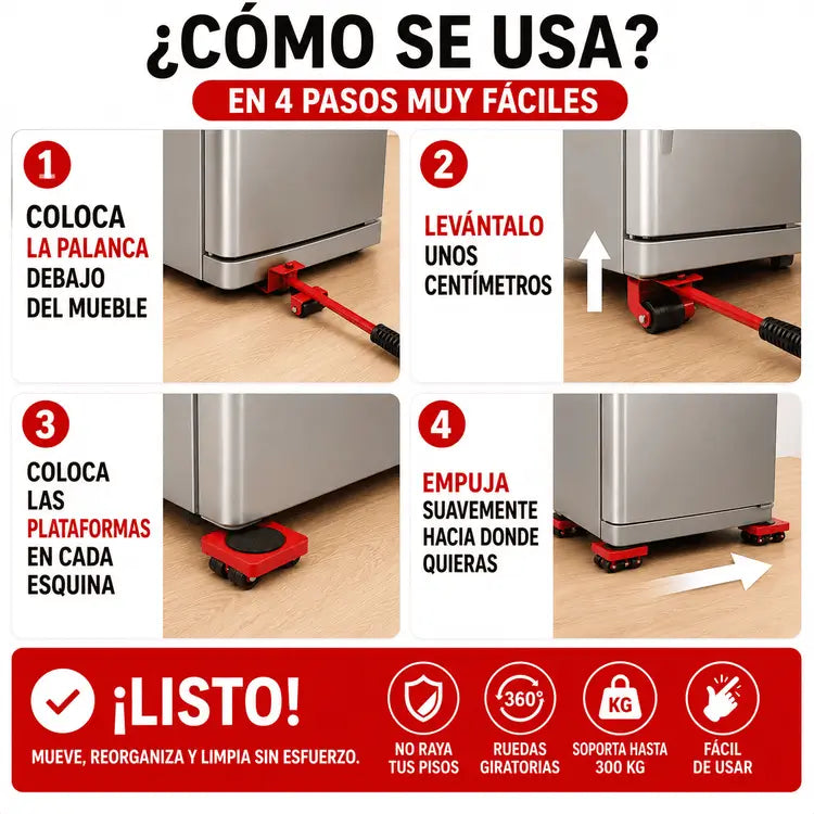 KIT Levanta Fácil™ · Mueve tus Muebles sin Ayuda!