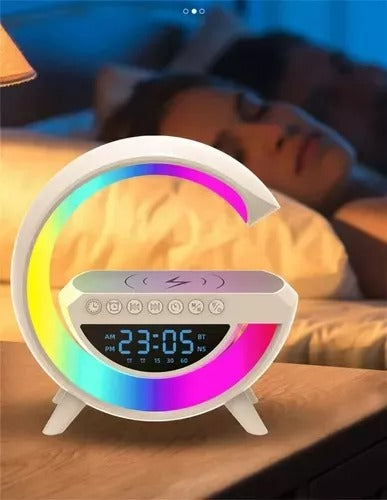 LAMPARA RELOJ ALTAVOCES Y CARGADOR