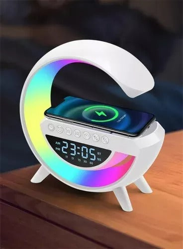 LAMPARA RELOJ ALTAVOCES Y CARGADOR